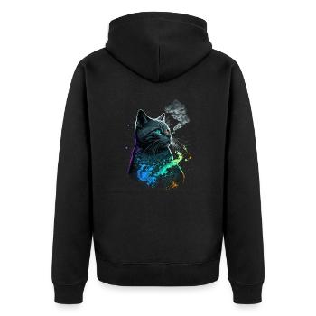 Chat japonais - Veste à capuche bio Premium Unisexe - noir - Dos - Nico (187cm)