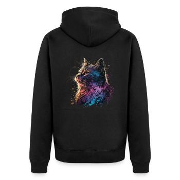 Chaton cool - Veste à capuche bio Premium Unisexe - noir - Dos - Nico (187cm)
