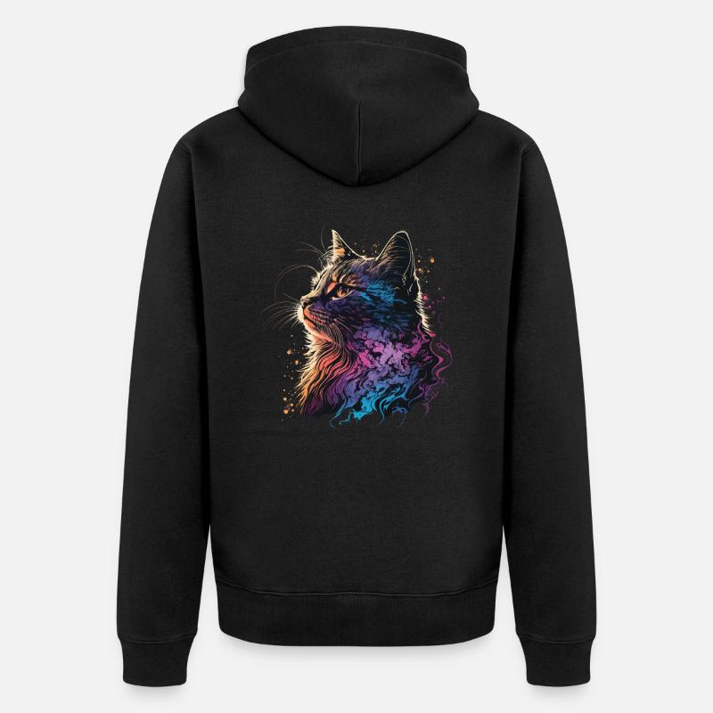 Chaton cool - Veste à capuche bio Premium Unisexe - noir