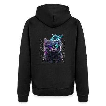 Chat tonnerre - Veste à capuche bio Premium Unisexe - noir - Dos - Nico (187cm)