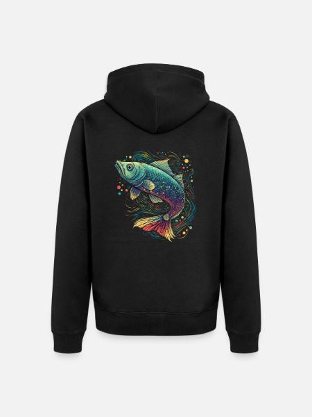 Bunte Fischkunstwerke - Unisex Premium Bio Zip Hoodie - Schwarz