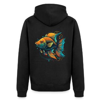 Poisson doré - Veste à capuche bio Premium Unisexe - noir - Dos - Nico (187cm)
