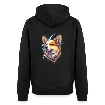 Corgi avec des super pouvoirs - Veste à capuche bio Premium Unisexe - noir - Dos - Nico (187cm)