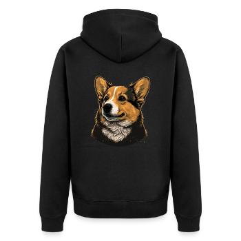À la recherche de Corgi - Veste à capuche bio Premium Unisexe - noir - Dos - Nico (187cm)