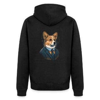 Simple Corgi Art en costume - Veste à capuche bio Premium Unisexe - noir - Dos - Nico (187cm)