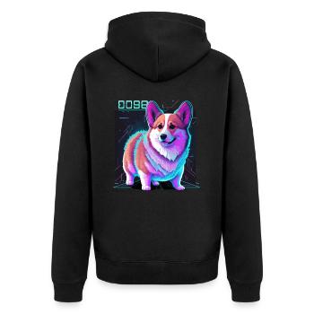 Cyber-Corgi - Veste à capuche bio Premium Unisexe - noir - Dos - Nico (187cm)