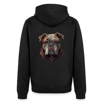 Alte Bulldogge - Unisex Premium Bio Zip Hoodie - Schwarz - Hinten - Nico (187cm)