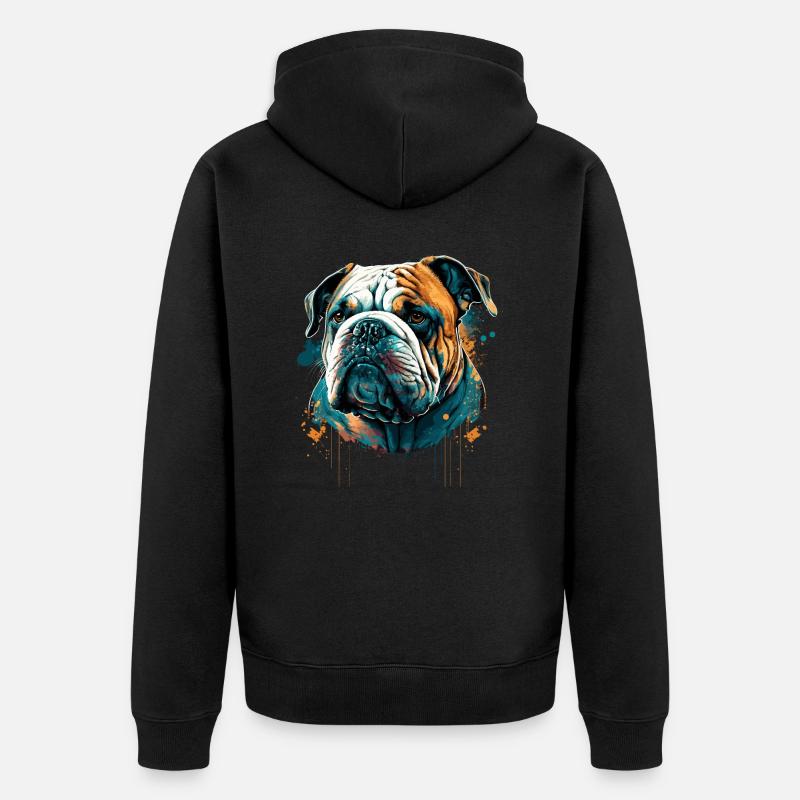 Bouledogue Still Face - Veste à capuche bio Premium Unisexe - noir