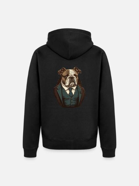 Brown Bulldog - Unisex Premium Organic Zip Hoodie - black