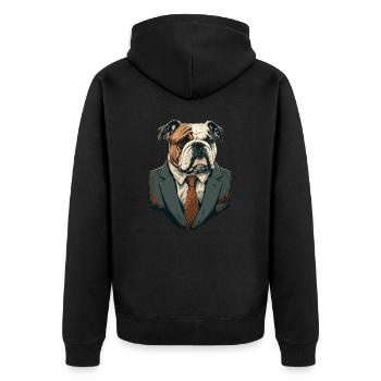 Bouledogue à l’allure de Veretan - Veste à capuche bio Premium Unisexe - noir - Dos - Nico (187cm)