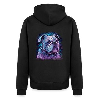 Vieux Bulldog Vaporwave - Veste à capuche bio Premium Unisexe - noir - Dos - Nico (187cm)