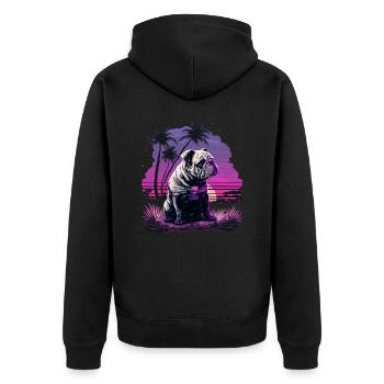 Bouledogue solitaire - Veste à capuche bio Premium Unisexe - noir - Dos - Nico (187cm)