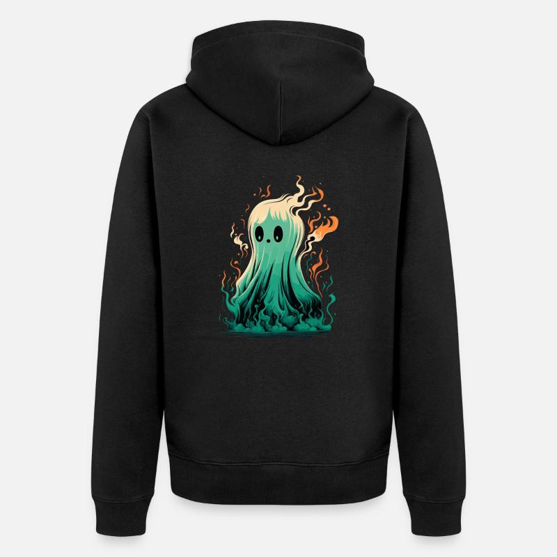 Fantôme en feu - Veste à capuche bio Premium Unisexe - noir