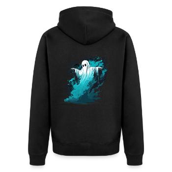 Killer Ghost - Unisex Premium Organic Zip Hoodie - black - Back - Nico (187cm)