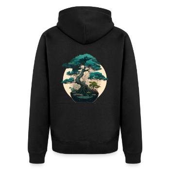 Bonsaï artistique - Veste à capuche bio Premium Unisexe - noir - Dos - Nico (187cm)