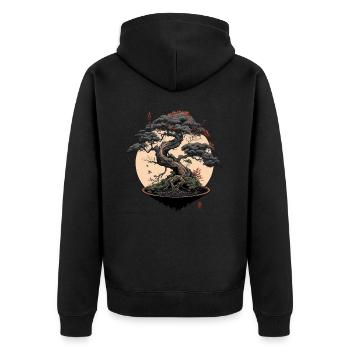 Bonsaï gris - Veste à capuche bio Premium Unisexe - noir - Dos - Nico (187cm)