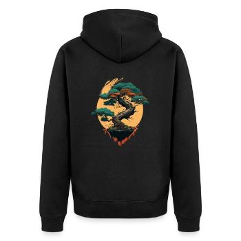 Bonsaï élégant - Veste à capuche bio Premium Unisexe - noir - Dos - Nico (187cm)