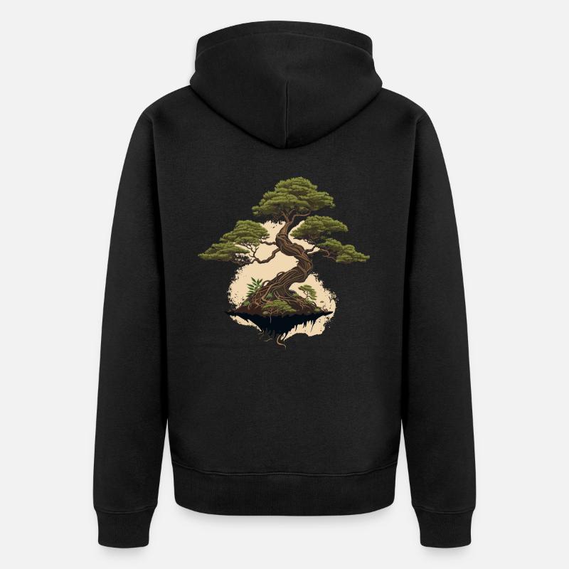Beauté simple du bonsaï - Veste à capuche bio Premium Unisexe - noir