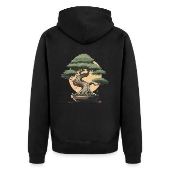 Miniatur-Meisterwerk - Unisex Premium Bio Zip Hoodie - Schwarz - Hinten - Nico (187cm)