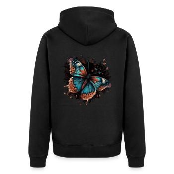 Cool Butterfly - Unisex Premium Organic Zip Hoodie - black - Back - Nico (187cm)