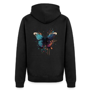 Butterfly Coloful Wings - Unisex Premium Organic Zip Hoodie - black - Back - Nico (187cm)