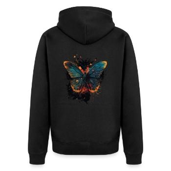 Butterfly Shades - Unisex Premium Organic Zip Hoodie - black - Back - Nico (187cm)