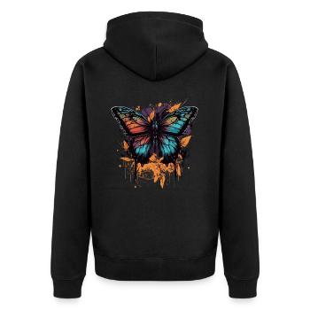 Beauté papillon - Veste à capuche bio Premium Unisexe - noir - Dos - Nico (187cm)