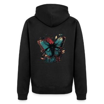 Papillon dans les bois - Veste à capuche bio Premium Unisexe - noir - Dos - Nico (187cm)