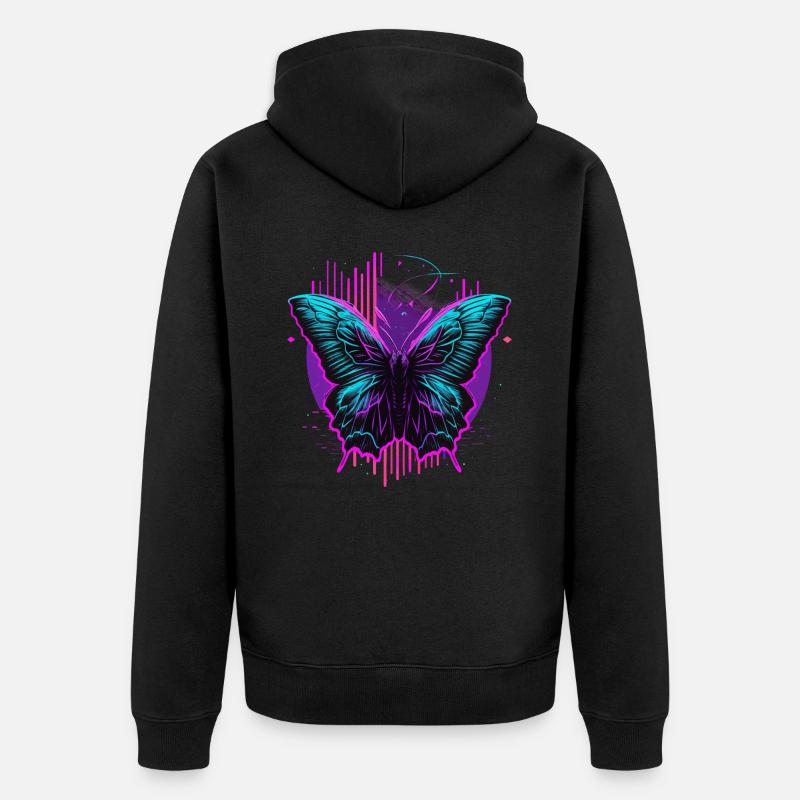 Lueur dans le papillon noir - Veste à capuche bio Premium Unisexe - noir