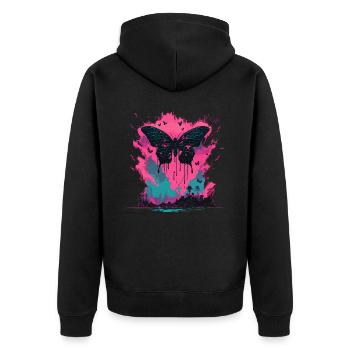 Dying Butterfly Vaporwave - Unisex Premium Organic Zip Hoodie - black - Back - Nico (187cm)