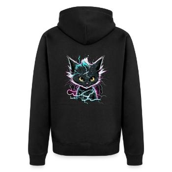 Chat de puissance - Veste à capuche bio Premium Unisexe - noir - Dos - Nico (187cm)