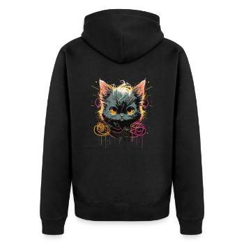 Brave Cat électrique - Veste à capuche bio Premium Unisexe - noir - Dos - Nico (187cm)