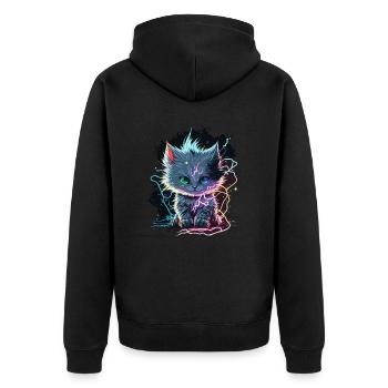 Chaton puissant - Veste à capuche bio Premium Unisexe - noir - Dos - Nico (187cm)