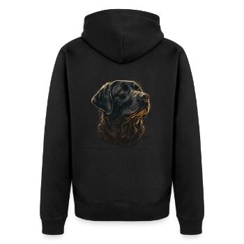 Schöne Labrador Retriever Illustration - Unisex Premium Bio Zip Hoodie - Schwarz - Hinten - Nico (187cm)