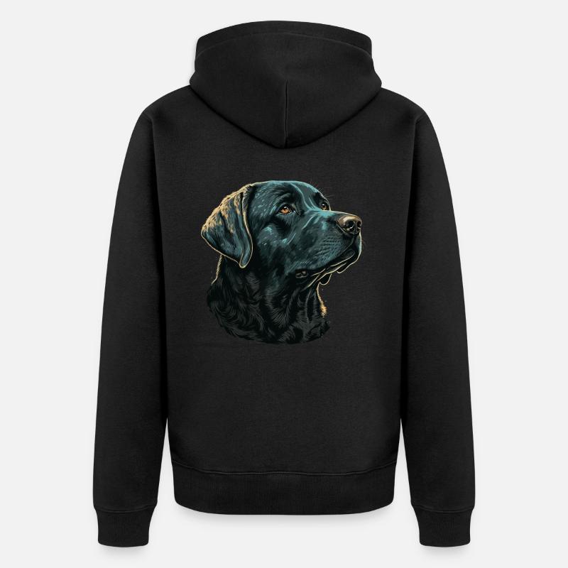 Dunkelblauer Labrador Retriever - Unisex Premium Bio Zip Hoodie - Schwarz