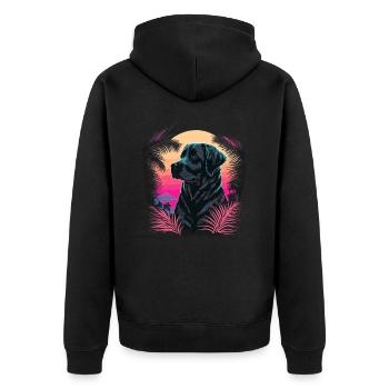Labrador Retriever Outdoor - Unisex Premium Bio Zip Hoodie - Schwarz - Hinten - Nico (187cm)