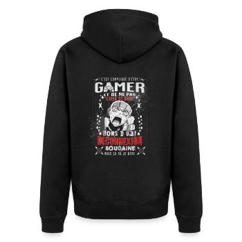 Gamer - Humour Gaming - Veste à capuche bio Premium Unisexe - noir - Dos - Nico (187cm)