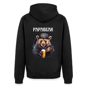 Papa Bear fier Papa papa fier papa - Veste à capuche bio Premium Unisexe - noir - Dos - Nico (187cm)