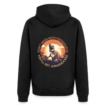Drôle Papa Papasaurus Dino Dinosaur Cadeau - Veste à capuche bio Premium Unisexe - noir - Dos - Nico (187cm)
