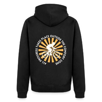 MTB Road Bike Cyclist Leave your comfort zone - Unisex Premium Organic Zip Hoodie - black - Back - Nico (187cm)