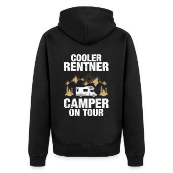 Cooler Rentner Wohnmobil Rente Camper Opa Geschenk - Unisex Premium Bio Zip Hoodie - Schwarz - Hinten - Nico (187cm)