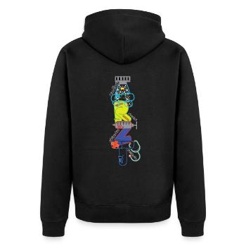 Motif du médecin - Veste à capuche bio Premium Unisexe - noir - Dos - Nico (187cm)