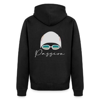 Swimmer - Unisex Premium Organic Zip Hoodie - black - Back - Nico (187cm)