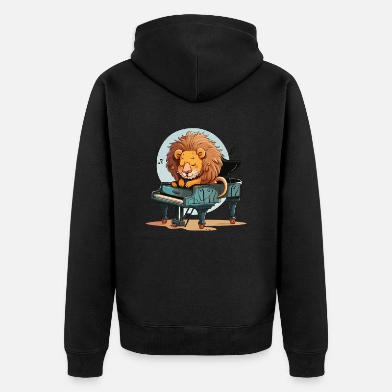 Musical Lion - Veste à capuche bio Premium Unisexe - noir