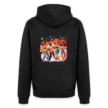 Disco Night - Unisex Premium Organic Zip Hoodie - black - Back - Nico (187cm)