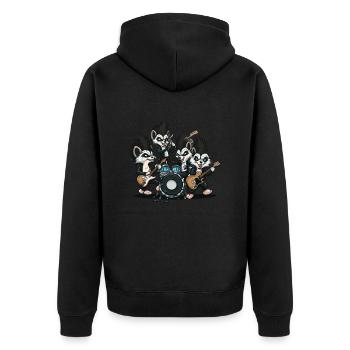 Die Skunk Band - Unisex Premium Bio Zip Hoodie - Schwarz - Hinten - Nico (187cm)