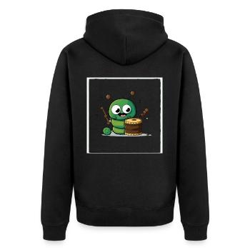 Rockin Caterpillar - Unisex Premium Organic Zip Hoodie - black - Back - Nico (187cm)