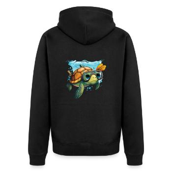 Aventure sous-marine avec les tortues - Veste à capuche bio Premium Unisexe - noir - Dos - Nico (187cm)