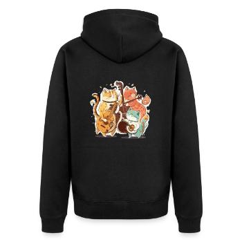 Feline Band - Unisex Premium Organic Zip Hoodie - black - Back - Nico (187cm)
