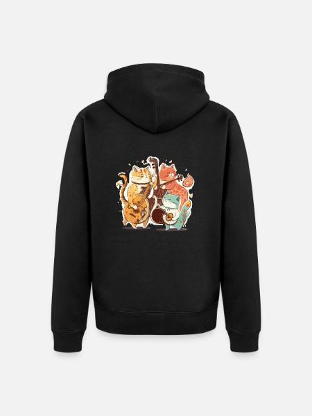 Banda Felina - Chaqueta con capucha prémium ecológica unisex - negro